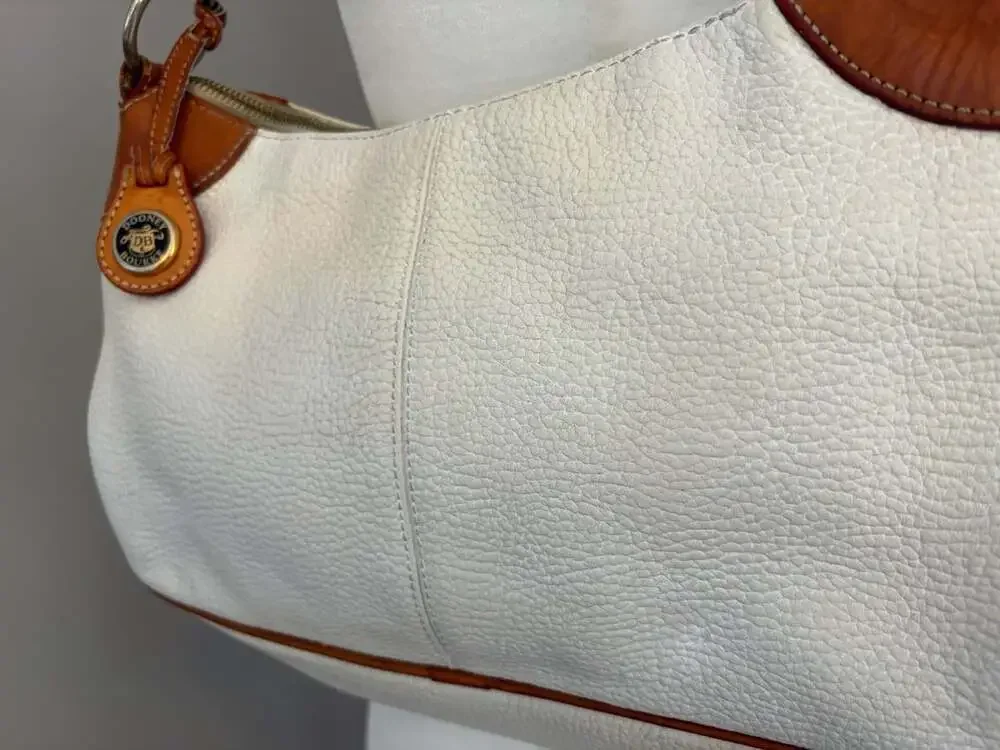 Dooney & Bourke Pebble Leather White Hobo Shoulder Bag